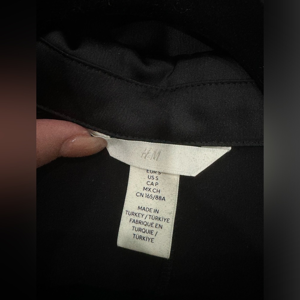 H&M satin long sleeve shirt dress with ruching - worn once - Picture 3 of 4